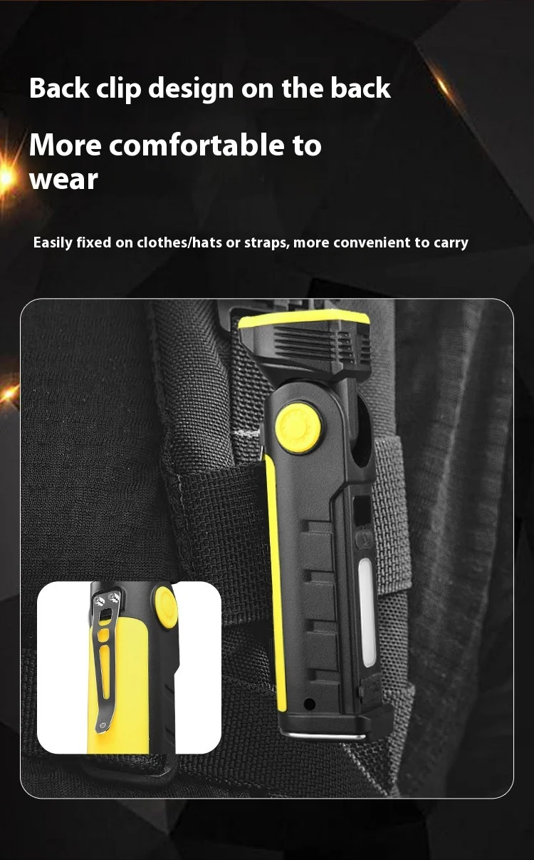 带旋转调节的发光二极管工作灯、COB泛光灯条、磁吸迷你充电手电筒