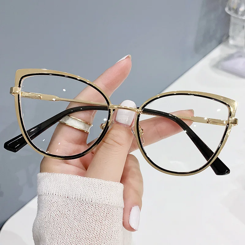 Vintage Cat Eye Glasses Frame - Trendy Anti Blue Light Metal
