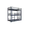 High weight capacity completely knock down luxury white triple metal steel bunk bed with pull out daybed frame for school