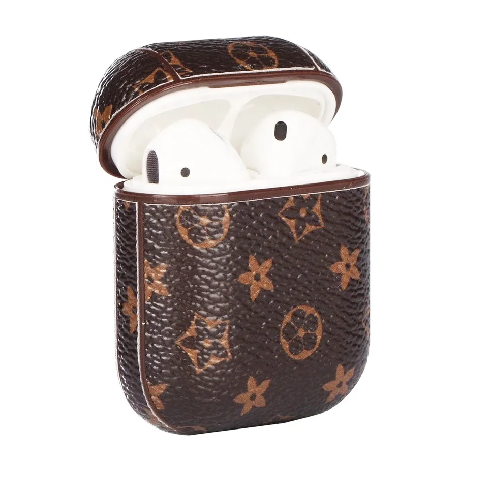 
High Quality for Airpods Case Luxury Designer Leather Airpod Cover Fashion Shockproof Protective Case for Airpods 1 & 2 