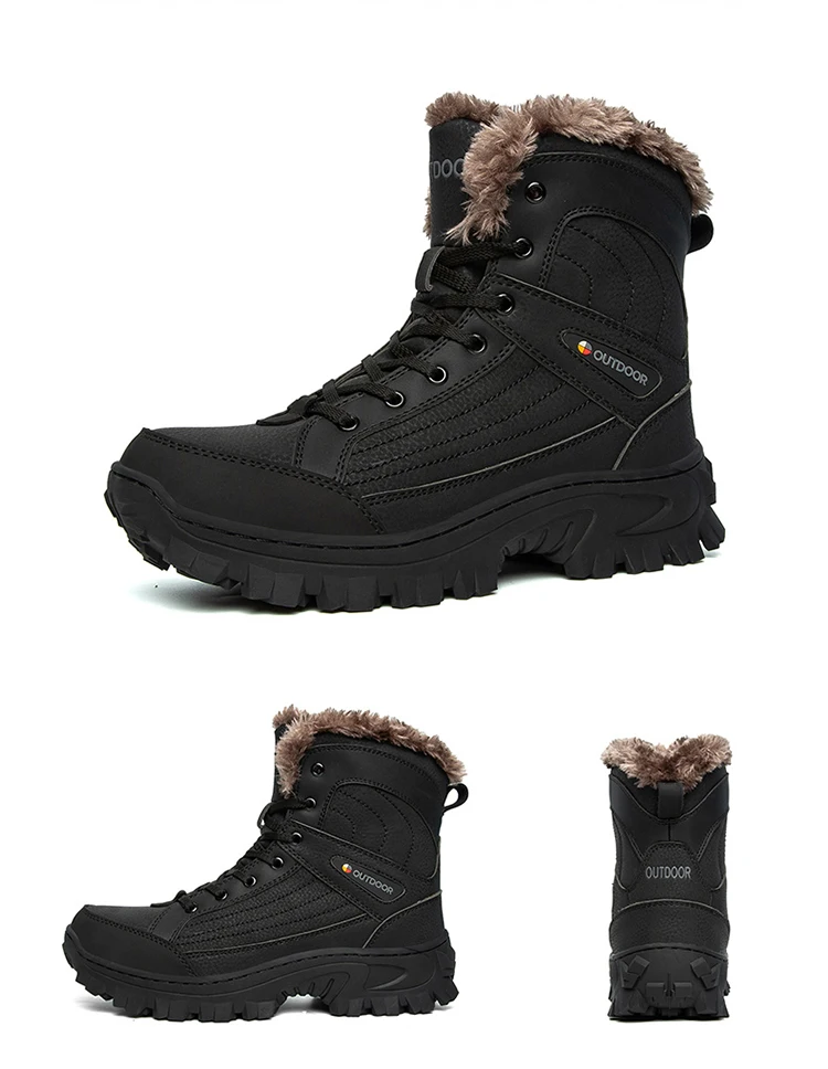 botas de nieve cálidas botas de invierno para hombre botas de trabajo y seguridad CUI #yellow botas de cuero para hombre zapatos de trabajo informales de cuero para invierno Moda 