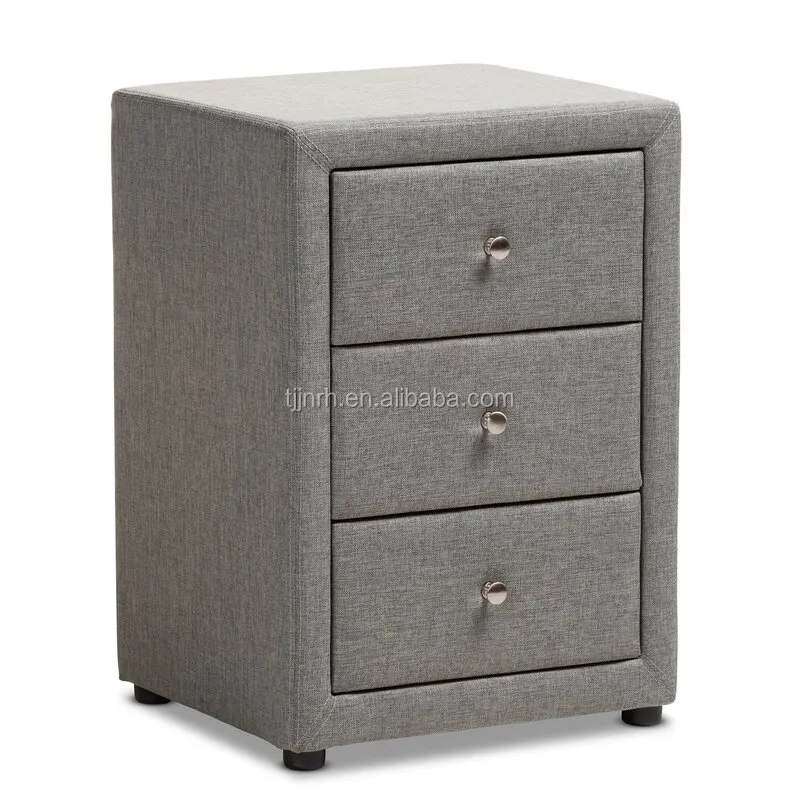 Gray Mauk Fabric Upholstered 3 Drawer Nightstand Fabric Bed Side Table For Sale Buy French Style Night Table Folding Bedside Table Cheap Bedside Tables Product On Alibaba Com