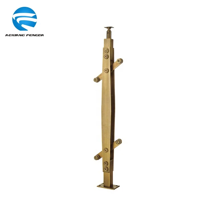
Foshan high quality supplier safety stable stair pillar customized 304 stainless steel brushed stair railing post 