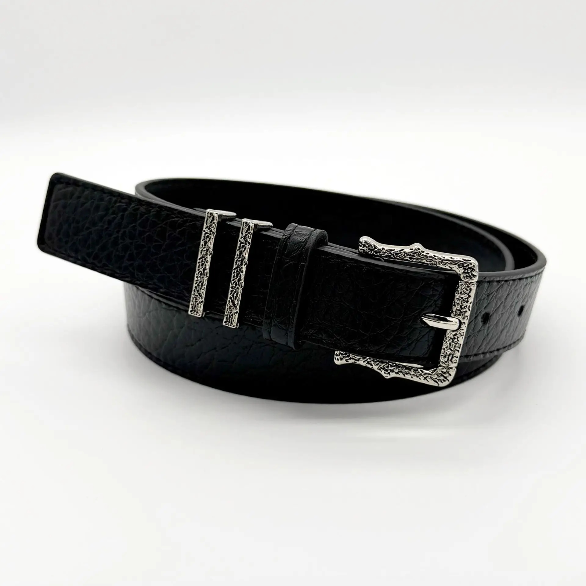 Vintage Damen Gürtel Aus Pu Mit Lychee Muster Und Dornschließe_voghion.com