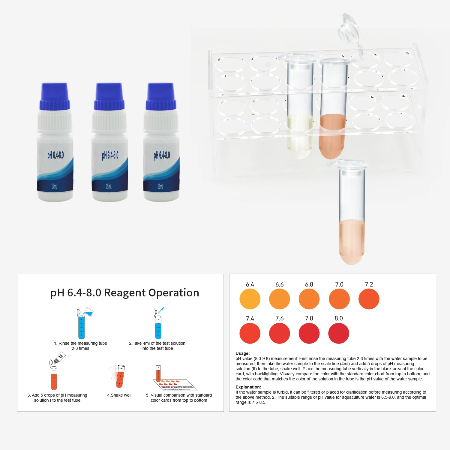 High Quality Residual Ph Reagent Water Test Reagent For Pool Water Ph 6