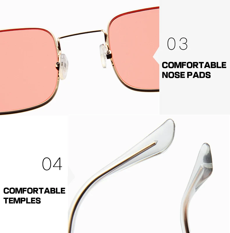 2019 Trendy  Multi Color Metal Small Frame Gafas De Sol Women Men Square Sunglasses