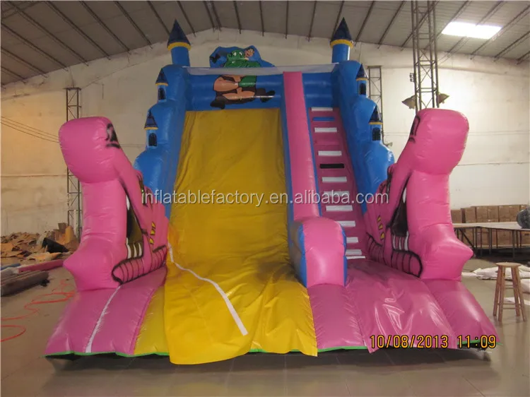 Giant double lane inflatable Bouncy castles water slide