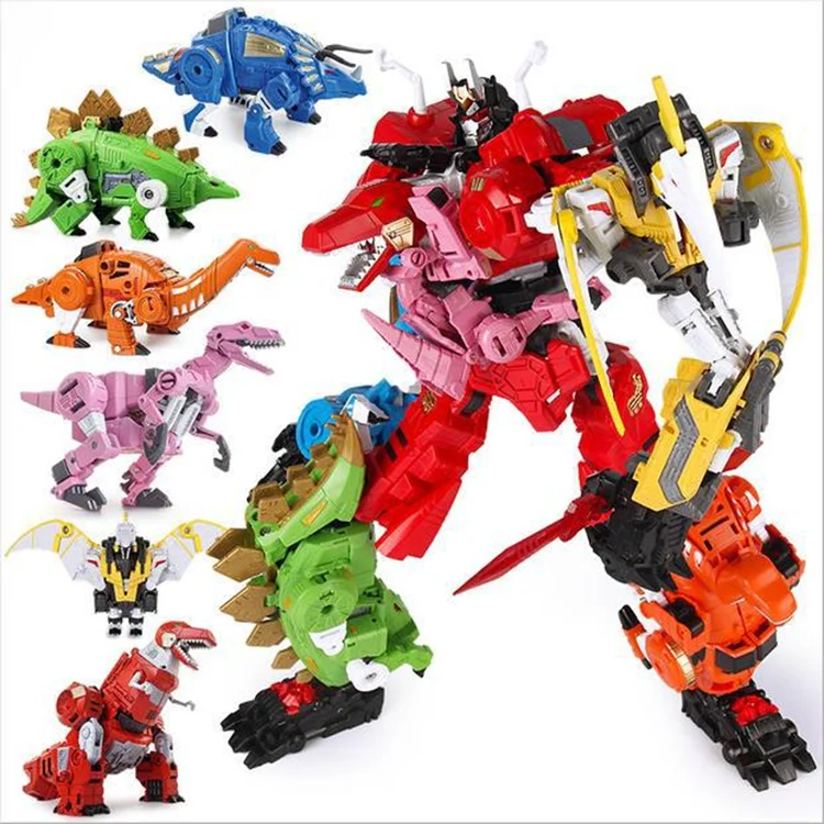 hot active style bmb 5 in 1 组合变形机器人玩具恐龙部队变形机器人