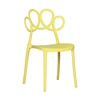 Italia disenador moderno amarillo rosa flor respaldo plastico silla de comedor