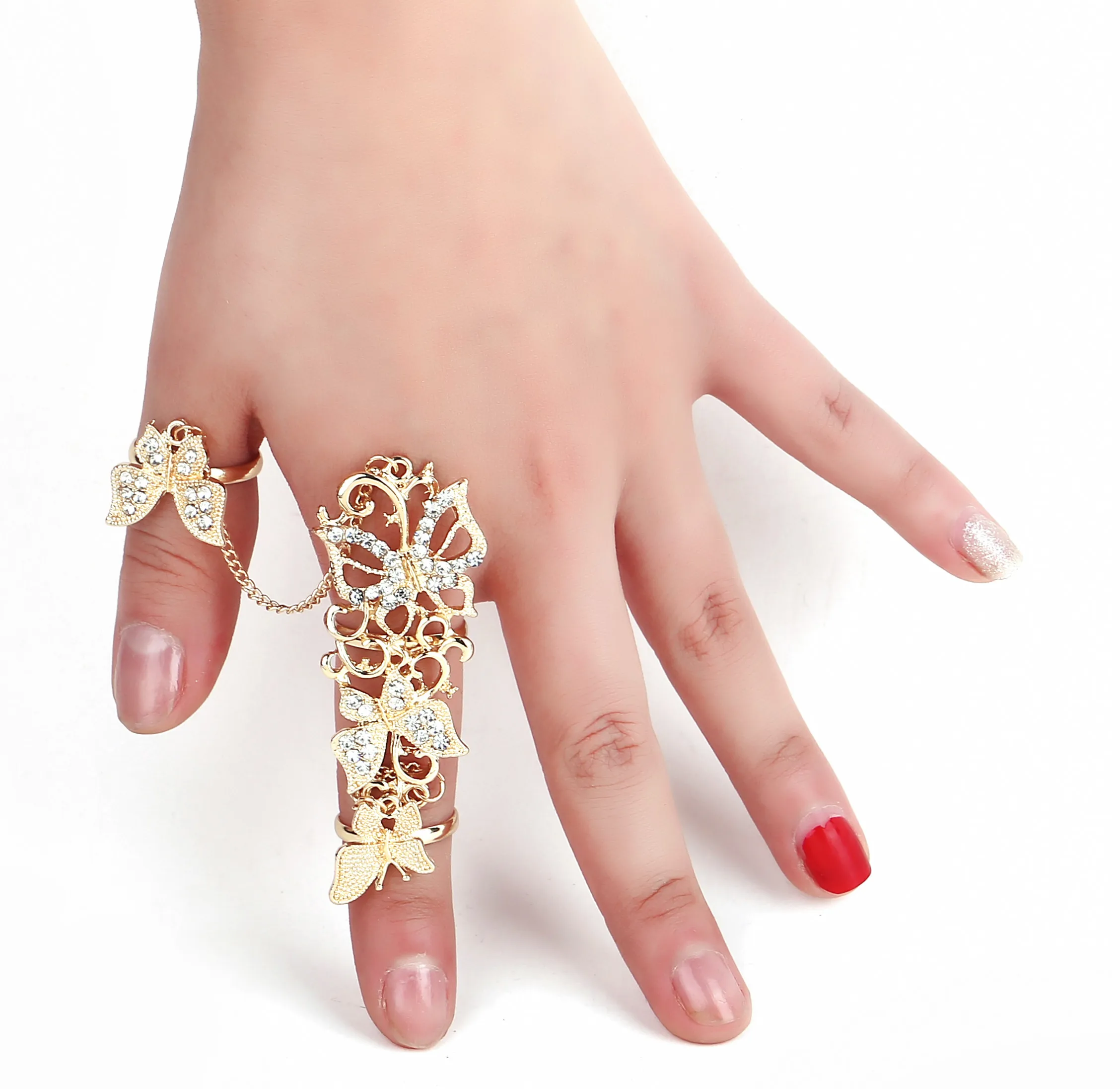 妇女指关节可调铰链长双全手指护甲环