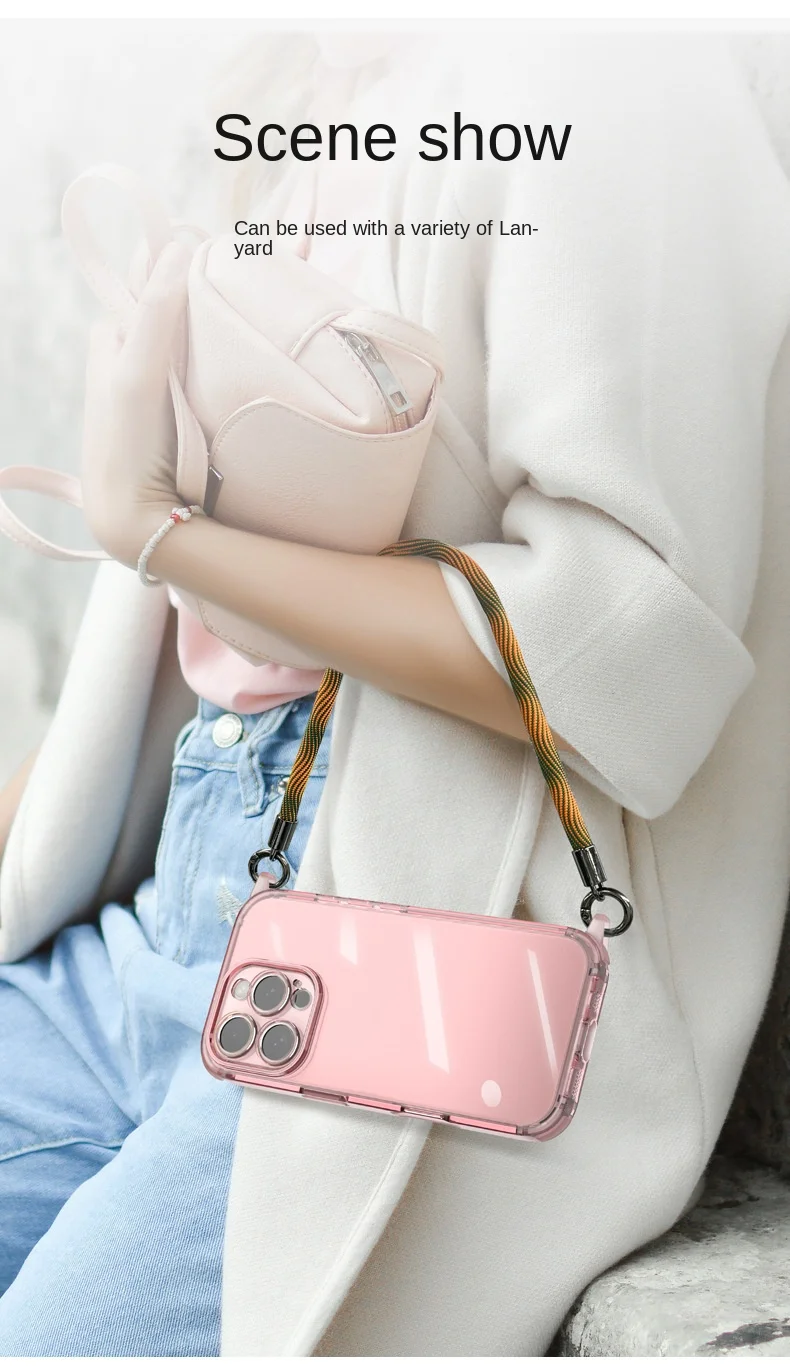 Sac bandoulière/bandoulière en TPU transparent moulé par injection, avec cordon détachable et ouverture aux quatre coins, antichoc, à monter soi-même._voghion.com