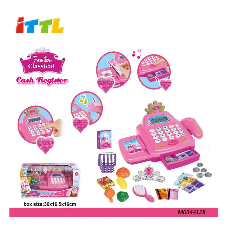 Supermarket Check Out Shopping Cashier Cash Register With Light And