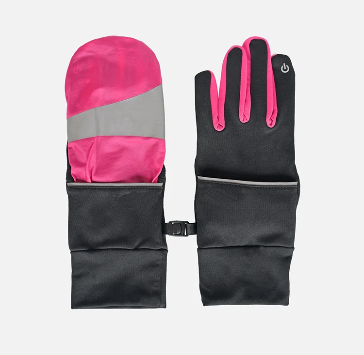 Custom Winter Warm Printed Handschuhe Waterproof Flip Mitts Touchscreen