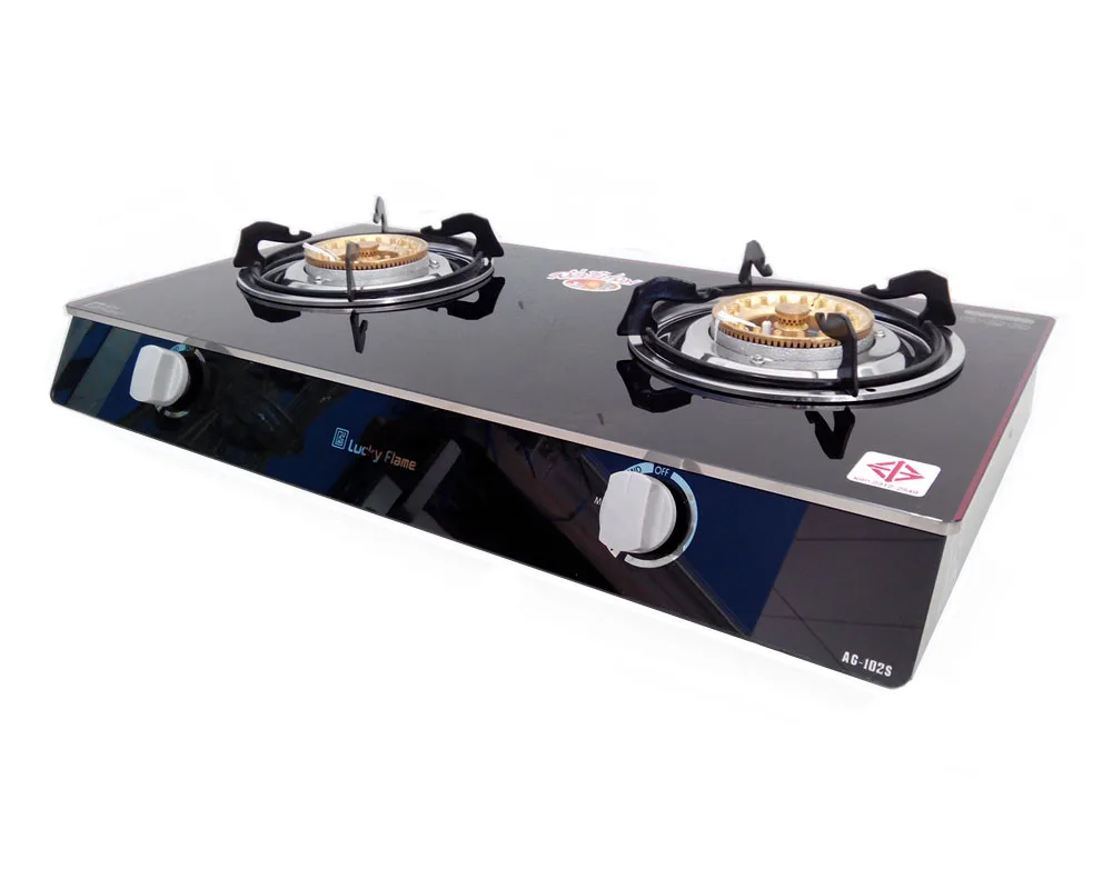 Hot Sell Tempered Glass Double Burner Gas Cookers For Household Cooking