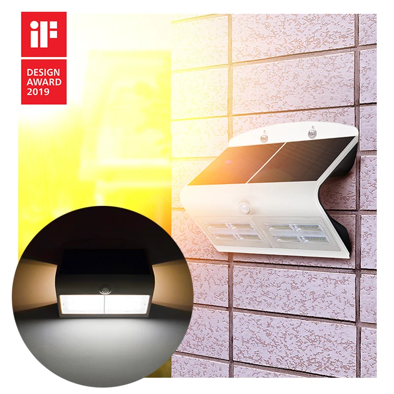 Multifunctional led lighting 6.8W 800LM outdoor solar led wall light IP65 for outdoor use