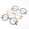 Korean Designed Acetate unisex retro round metal optical frame eye glasses