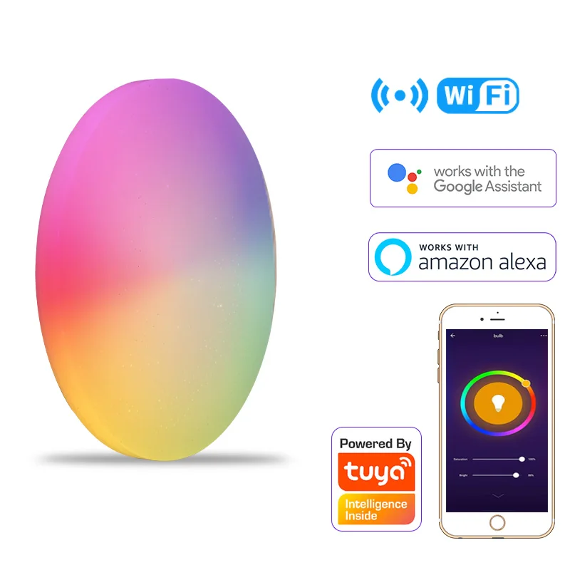 Wifi Remote Control Smart 36W RGB RGBW Modern Surface Mounted Bedroom Living Room Home Lamp Round House Led Ceiling Light