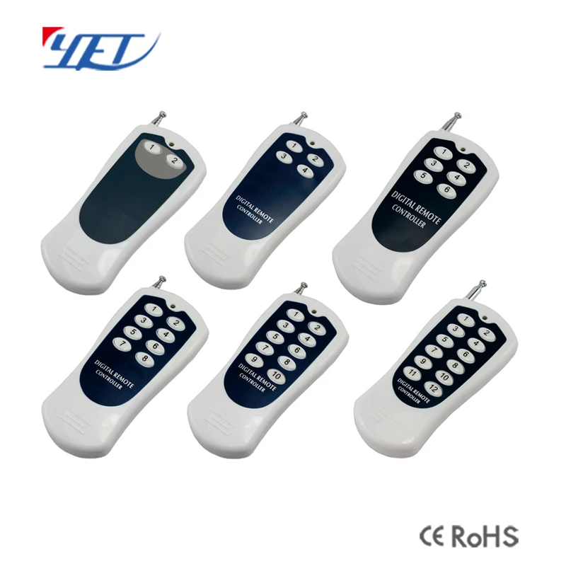 YET2168 Fixed Code Remote Control 433mhz 4 Channel HS1527 Transmitter Keyfob