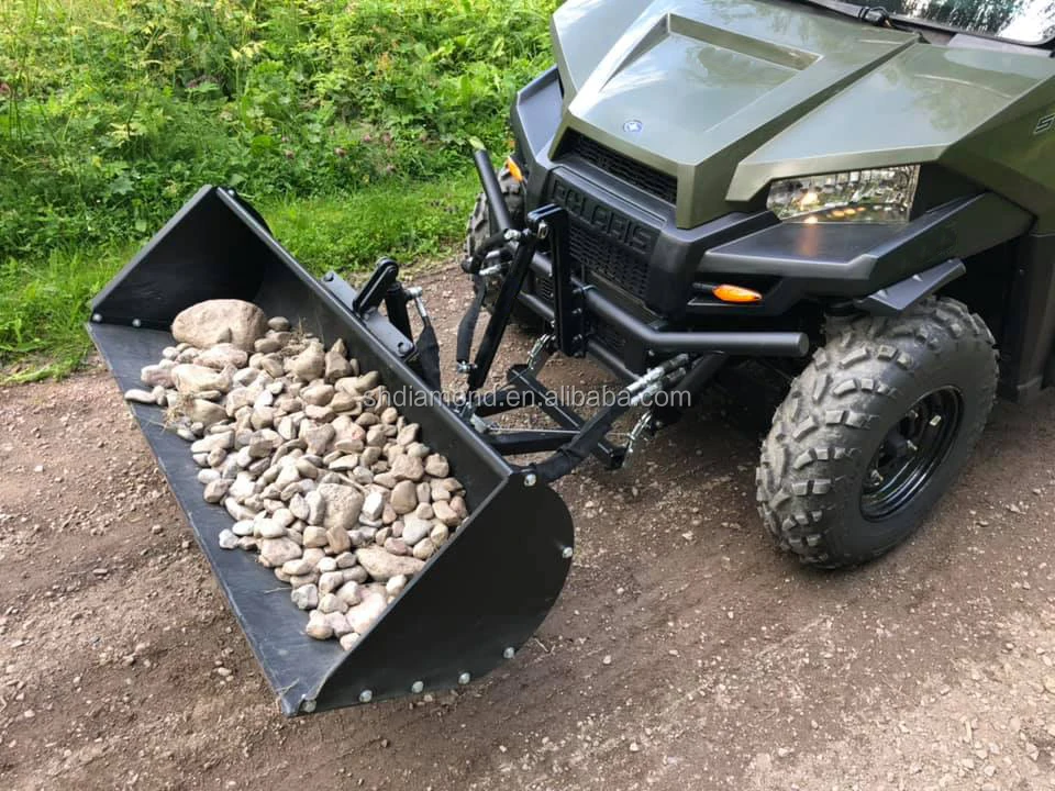 1500m Hydraulic Tilt Atv Snow Plow Bucket/1280mm Quad Bikecarrying