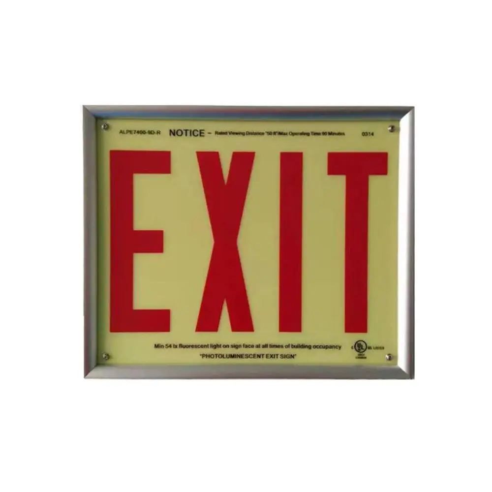 Ceilling Mounting 120/277V Rechargeable SMD LED Red EXIT Sign Emergency Light