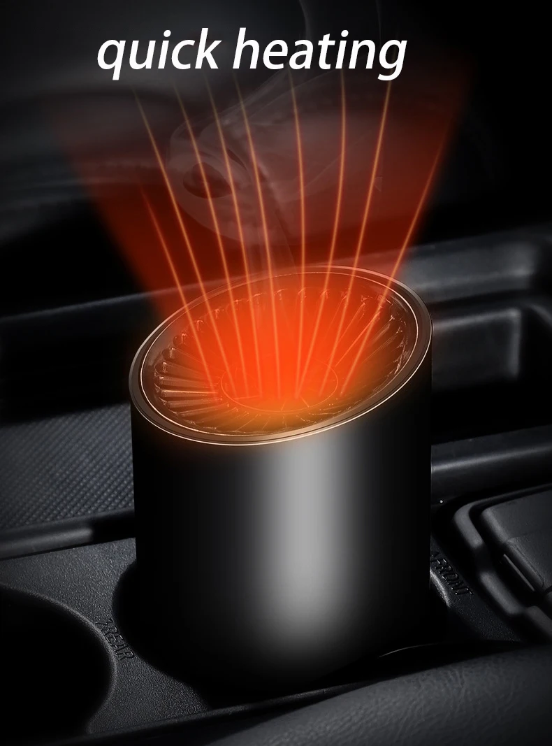DC 12V 360 degree rotation quiet car vehicle heater fan