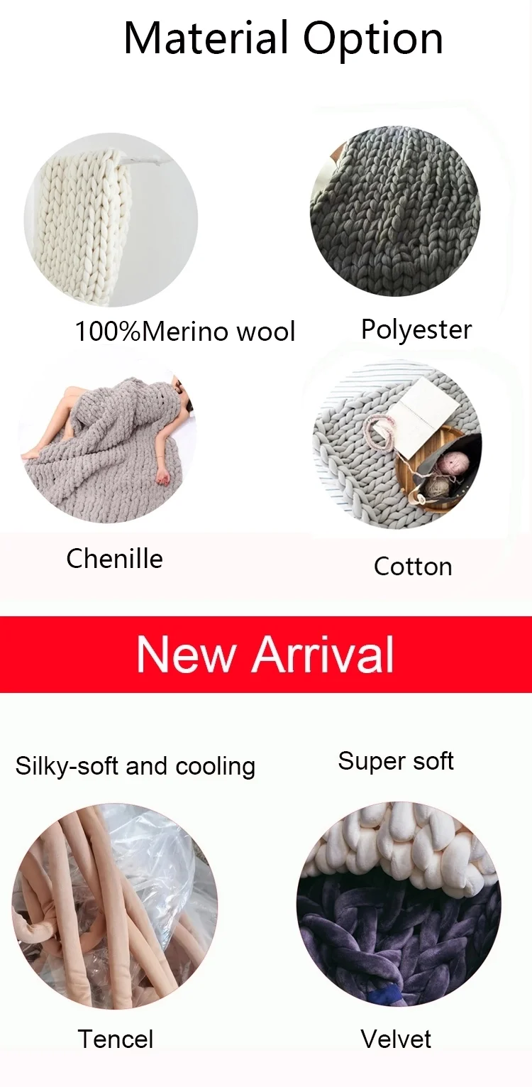 Jersey Hand Knitted Weighted Blanket,Sample Hot Customized Heavy Weight