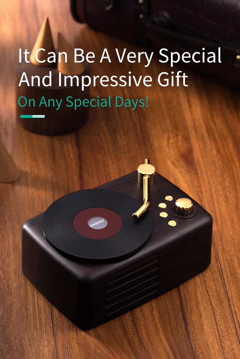 Sikenai CD Retro Bluetooth Speaker Support TF U Disk Aux FM Sound Wireless Bluetooth Speaker Portable - ANKUX.COM