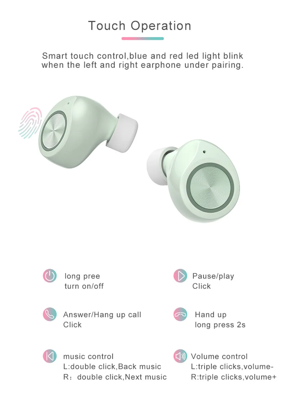 TW70 TWS Wireless Bluetooth 5.0 Stereo Music Sport Earbuds 3D Stereo Earbuds Mini in Ear Dual Microphone With Charging box White