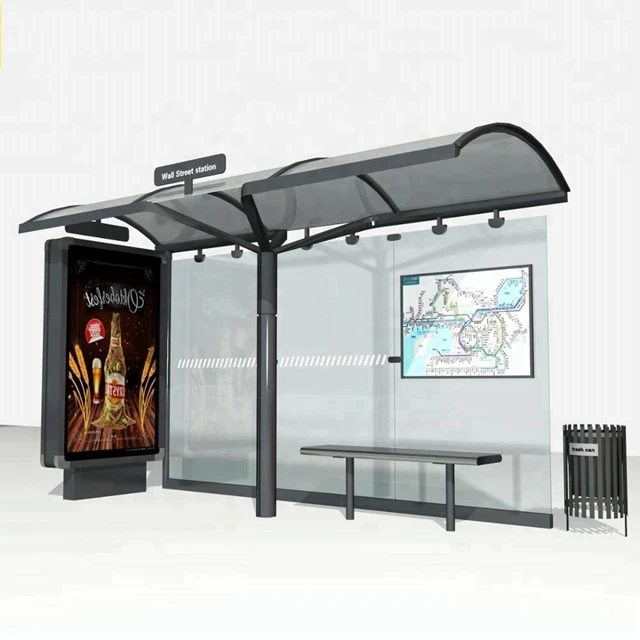 product-Customized Bus Shelter Manufacturer Stainless Steel Bus Stop Advertising-YEROO-img