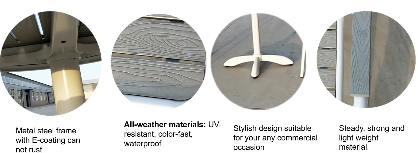 Garden leisure  fashionable  outdoor plastic wood table and chair