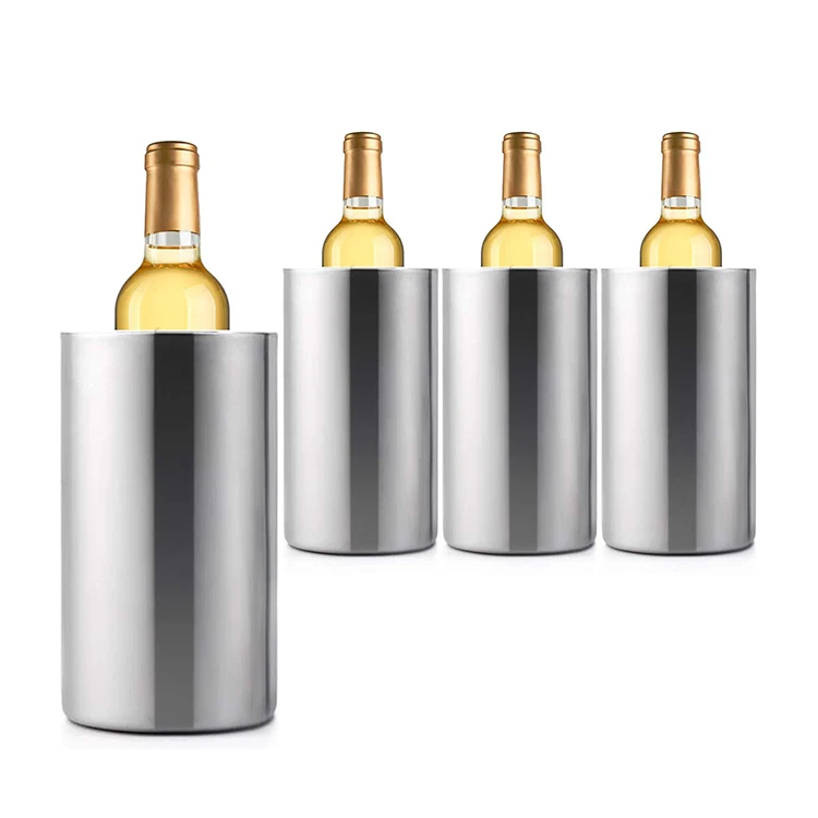 不锈钢双壁葡萄酒冷却器冷藏桶保持冷数小时绝缘香槟啤酒冰桶