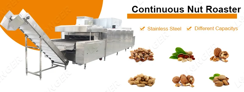 Vertical Continuous Nuts Roasting Cocoa Beans Roaster Machine