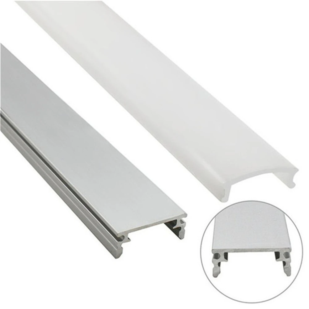 Frosted /Clear/Opal Diffuser Lens Slim Flat Thin Led Anodized Aluminum Profiles /Extrusion Pc Cover For Led Strip Light
