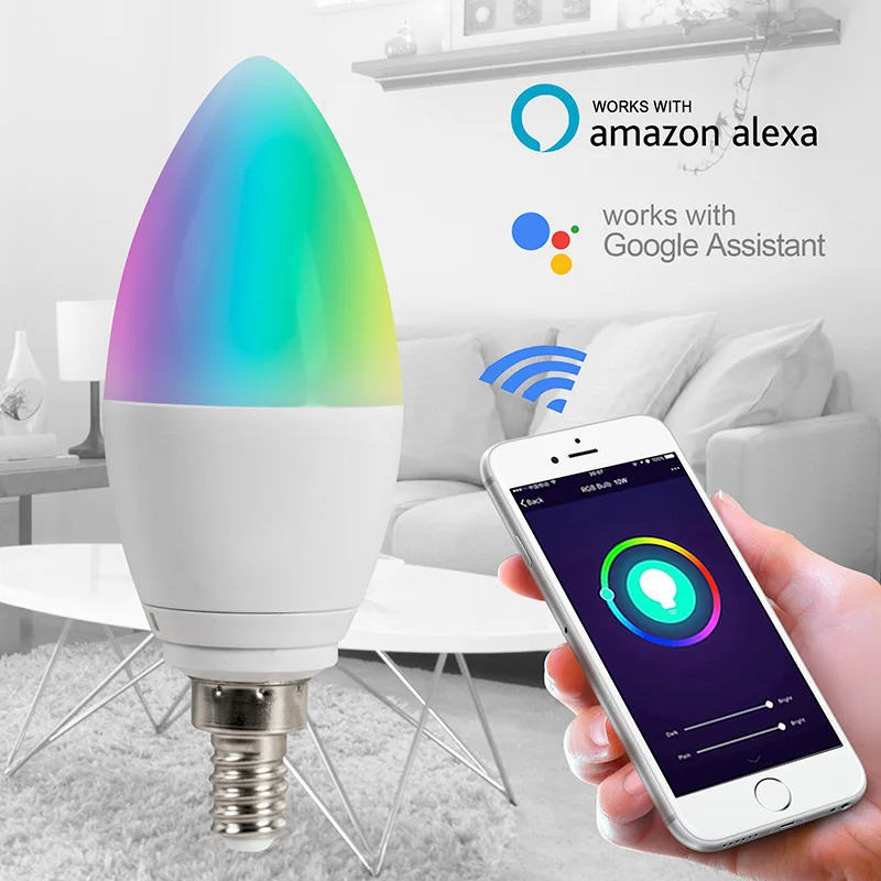 Colorful candle light bulb best selling products led smart bulb alexa