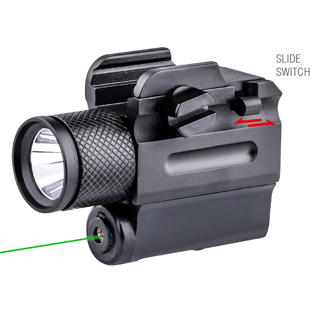 Tactical Led Flashlight Green Dot Laser Sight Glock Pistol Rifle With