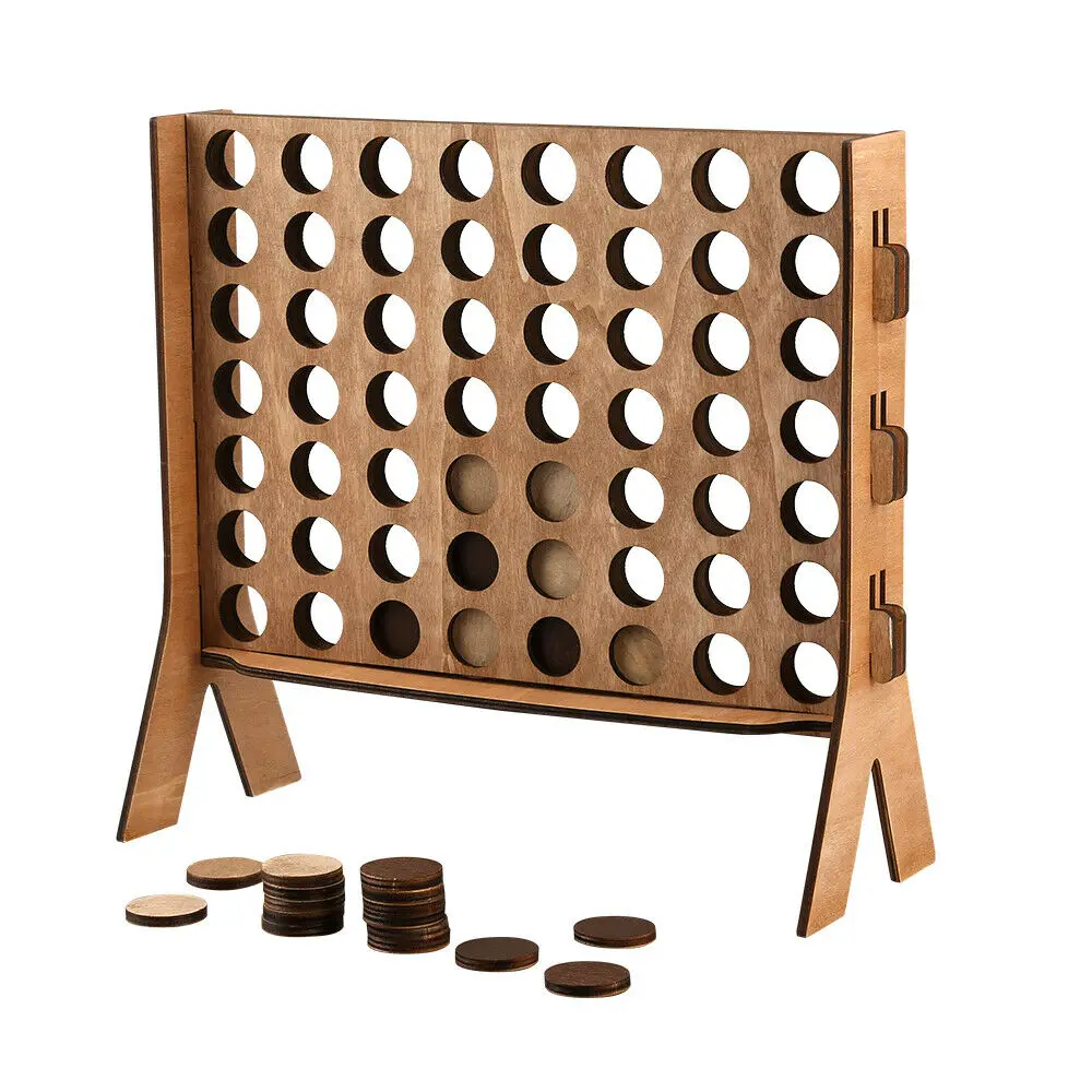 Table Top Classic Intelligence Giant Size Wooden Connect 4 Indoor And