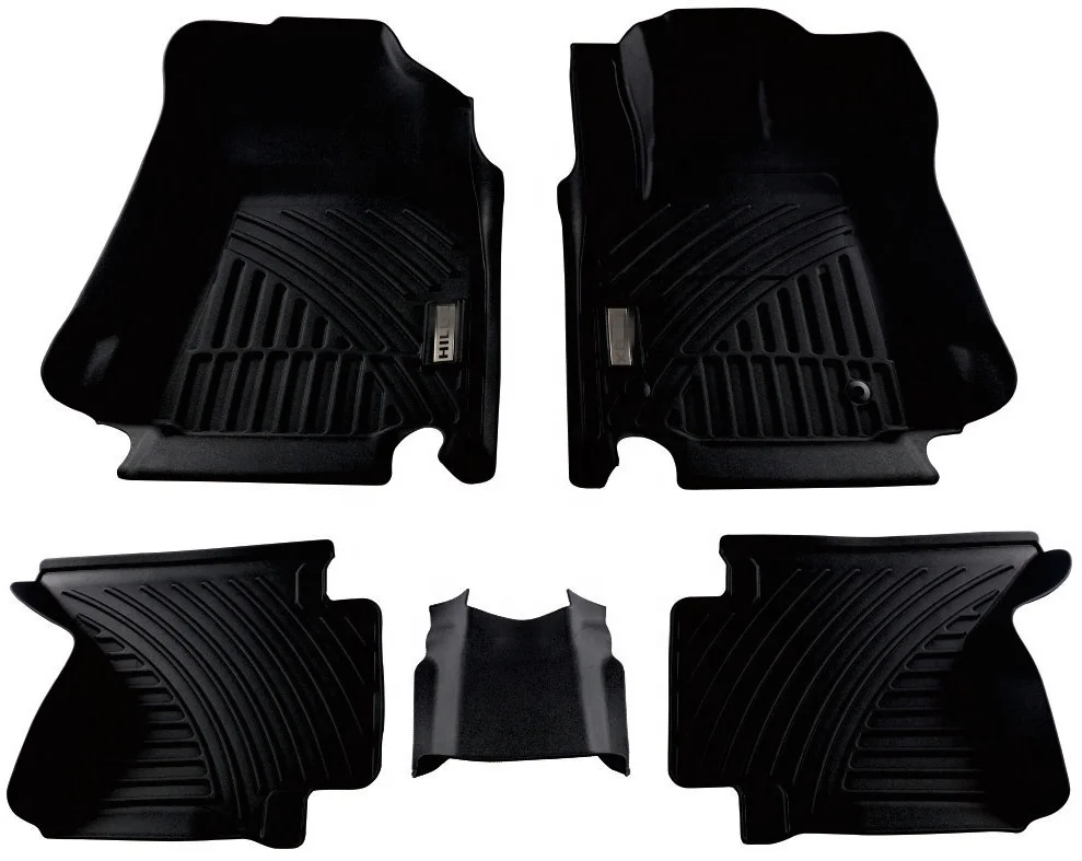 1518 Fits Toyota Hilux Revo Car Floor Mats 2 Row Complete Set Black