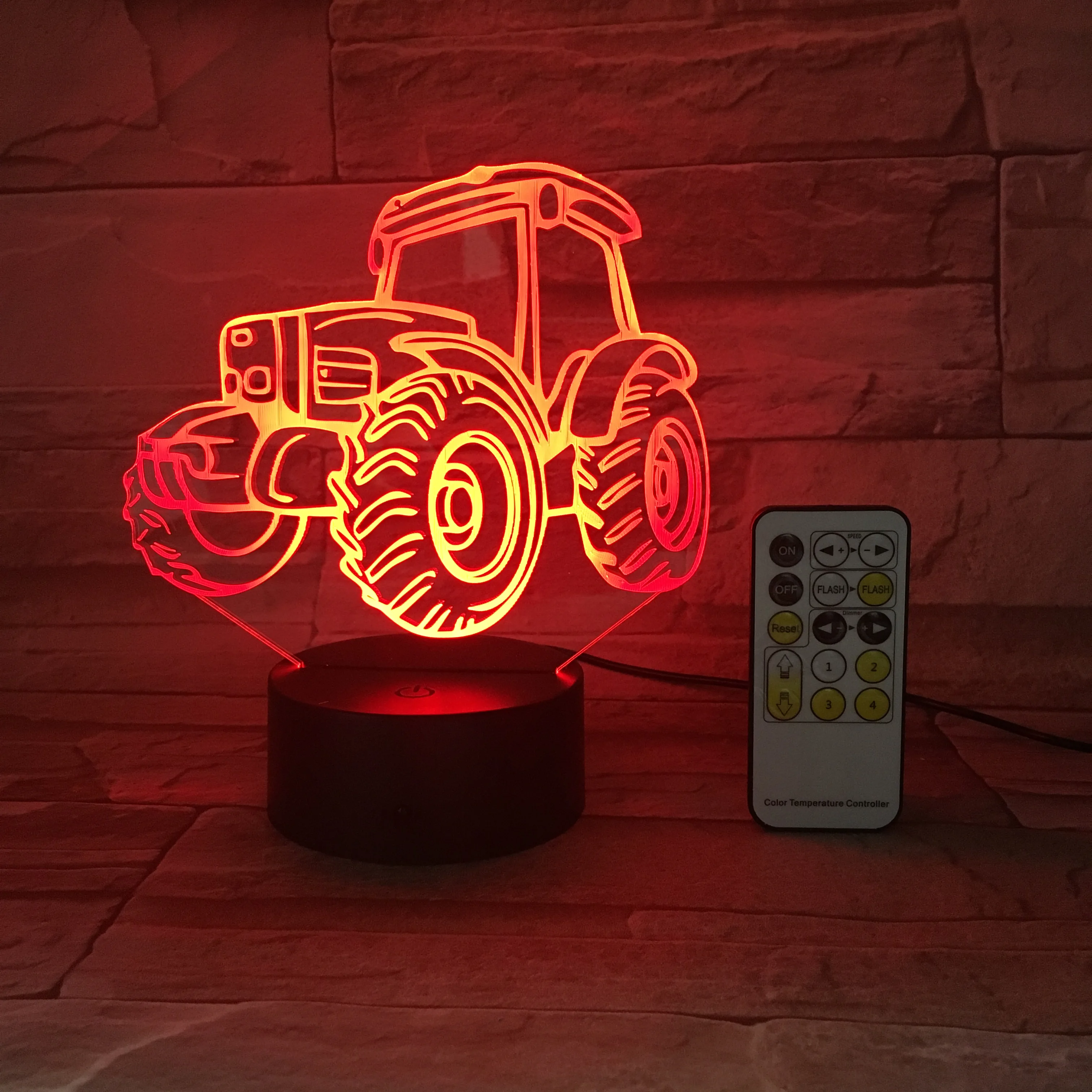 truck 3d night light with remote controller 3d illusion lamp for gift