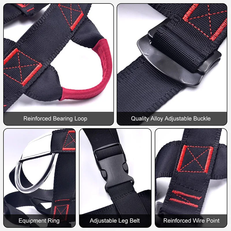Fall Protection Safety Safety Harnesses Half Body Seat Belt 3-point Adjustment Widened Waist Alloy Steel Accessories Wear-resistant Power Construction Rock Climbing Mahfei
