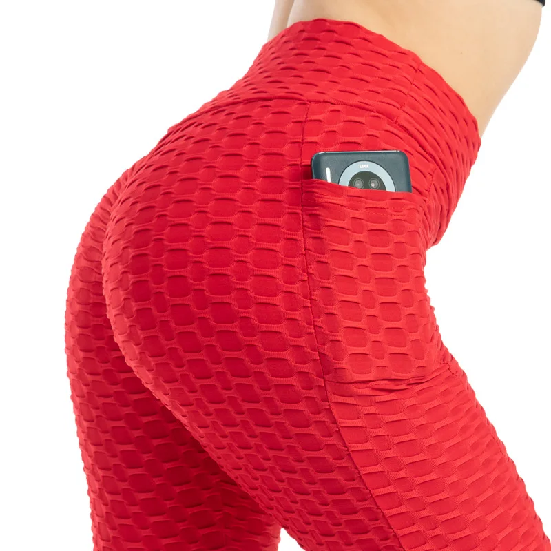 

Women's High Waist Yoga Pants Anti-Cellulite Slimming Booty Leggings Workout Running Butt Lift Legging With Pocket, Picture shows