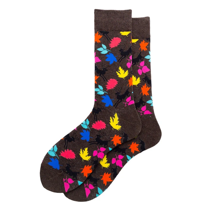 Lrtou Unique Jacquard Skateboard Happy Socks Men Trendy Calcetin Crew Novelty Socks