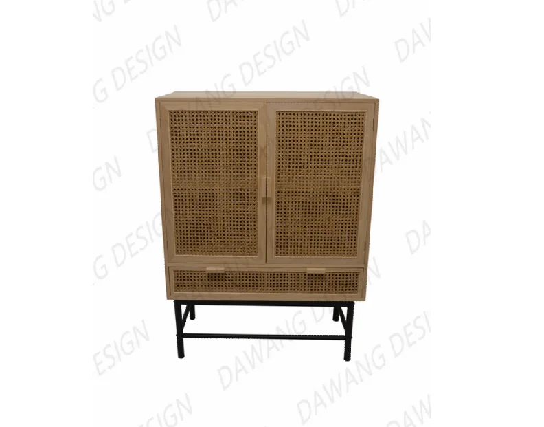 
Layered rattan storage cabinet 