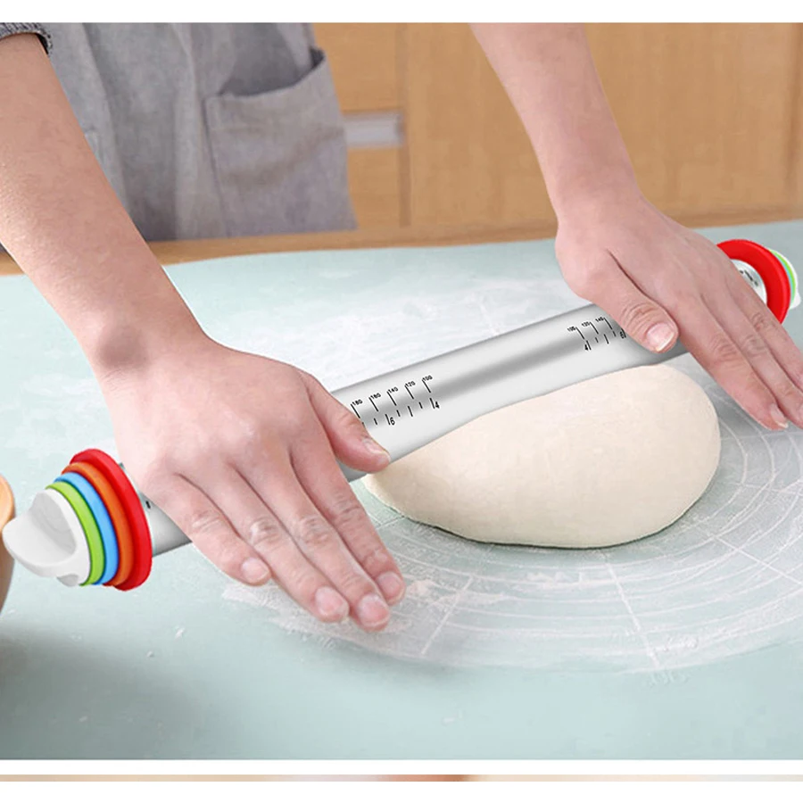 Wholesale Spacers French Rolling Pins For Baking Adjustable Rolling Pin With Thickness Rings