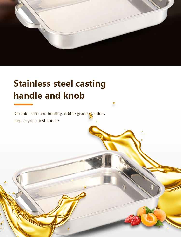 High Demand Product Stainless Steel Metal Tray Rectangle Food Serving