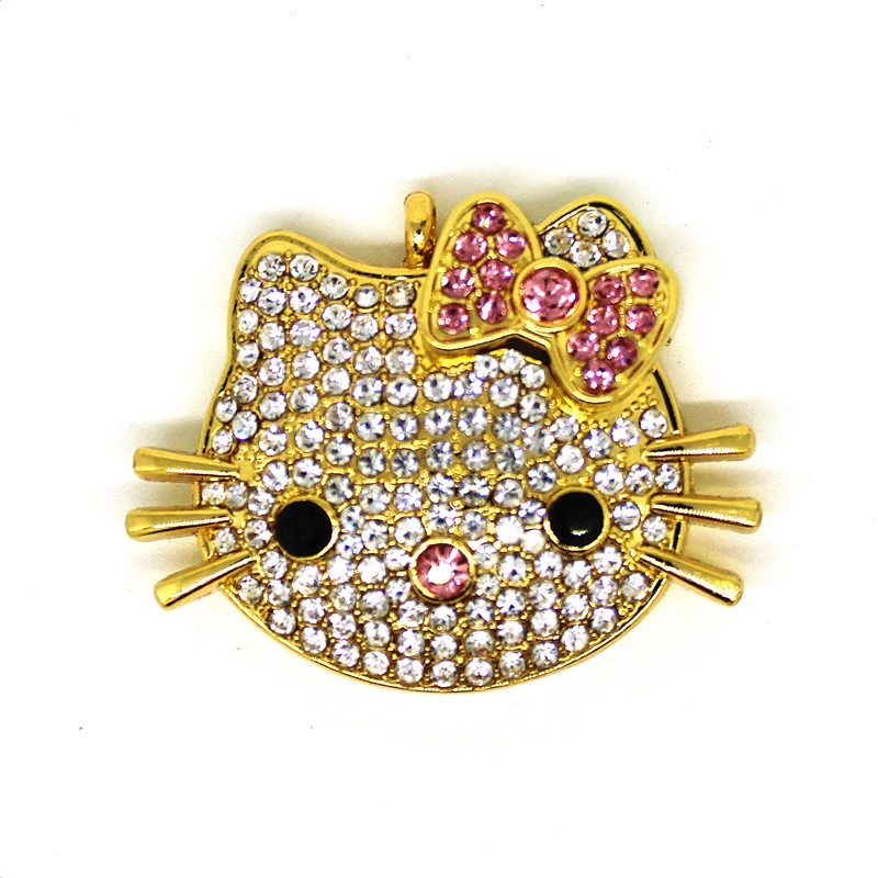 LOGO Custom USB Flash Drive Crystal Cat Cle 4GB 8GB 16GB 32GB 64GB 128GB Creative Pendrive Memoria U Stick Hello Kitty Pen Drive - ANKUX.COM