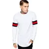 Brand Name Clothing Factory Mens Design Striped Long Sleeve Tall Pure Cotton T shirt