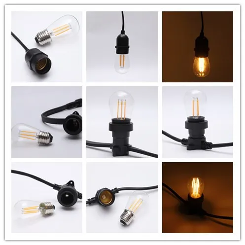 E27 Globe Filament Led Lamp G45 A60 ST45 Dimmable Filament Bulb 2w 4w 6w 8w Amber Color 2200k Outdoor Decoration Light 220v IP44