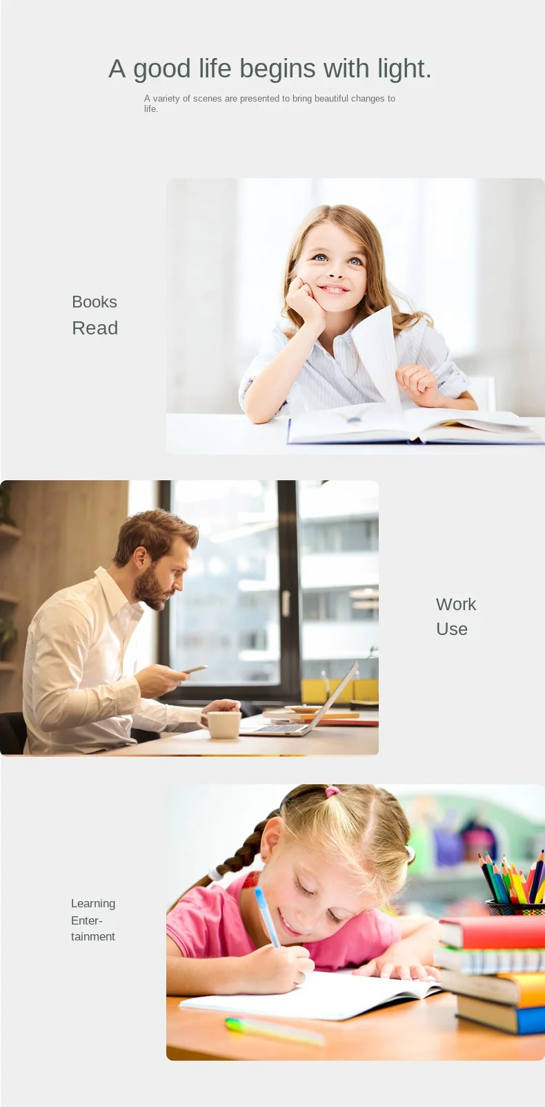 现代铝制学生夹护眼可调长臂折叠发光二极管台灯可调光3000-6500K色温