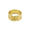 Minimalist Stainless Steel Gold Statement Ring Delicate Wide Band Ancient Gold Plated Ring for Women