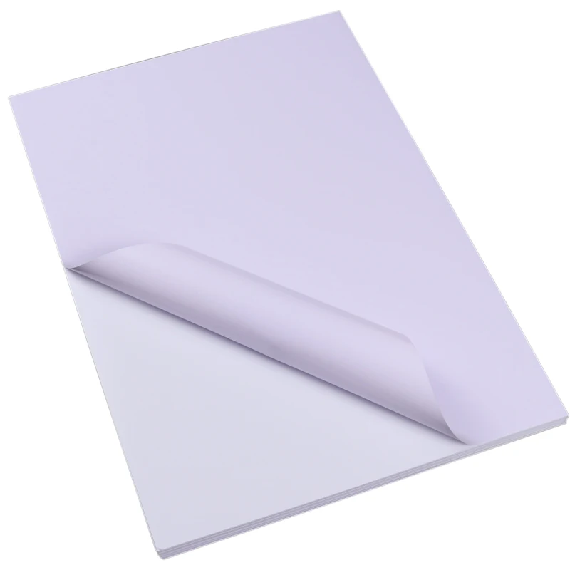 Lot De 100 Feuilles Papier Autocollant Brillant A4 - Imprimable Jet D'encre Et Laser, 80g/m²